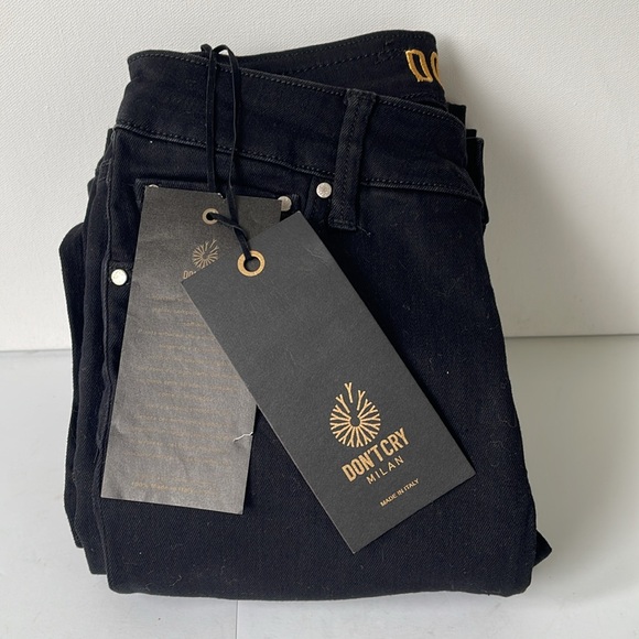 DON'T CRY MILAN Jeans Womens Jessica Flare Jeans in Black size 25 NWT - Picture 1 of 8